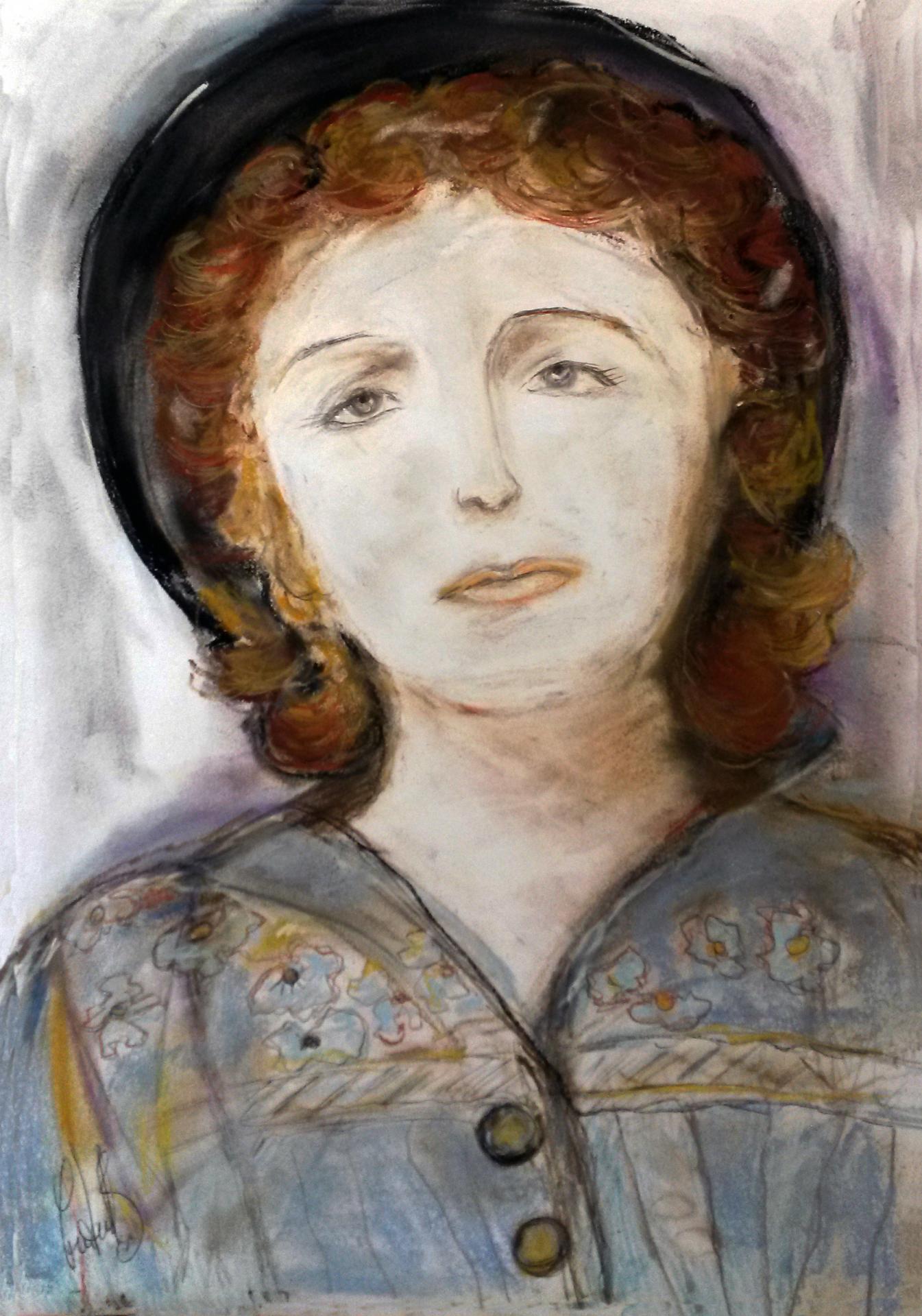 Portrait d'Edith Piaf au pastel